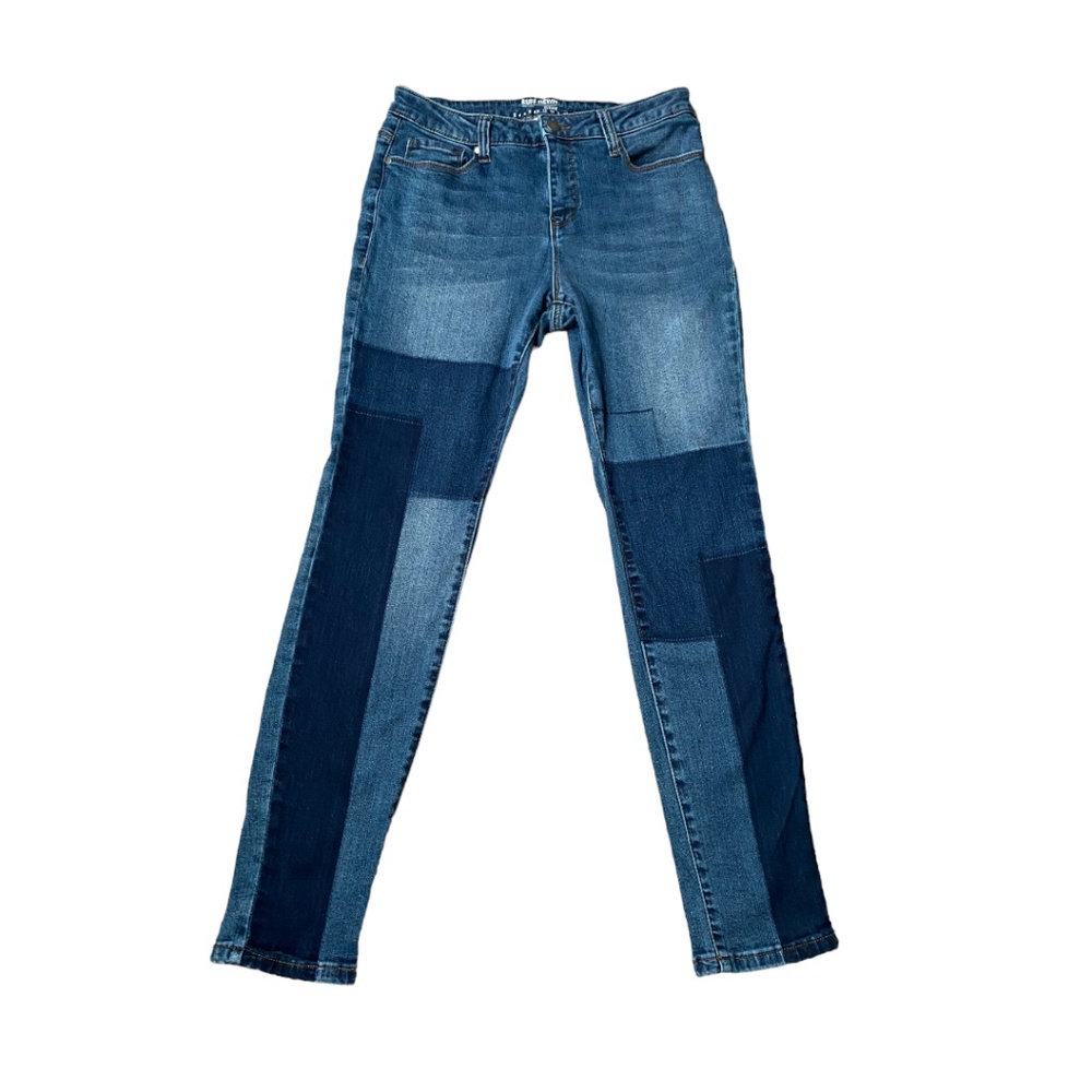 Ruff Hewn Grey Women's Patch Work Skinny Jeans, Size 10